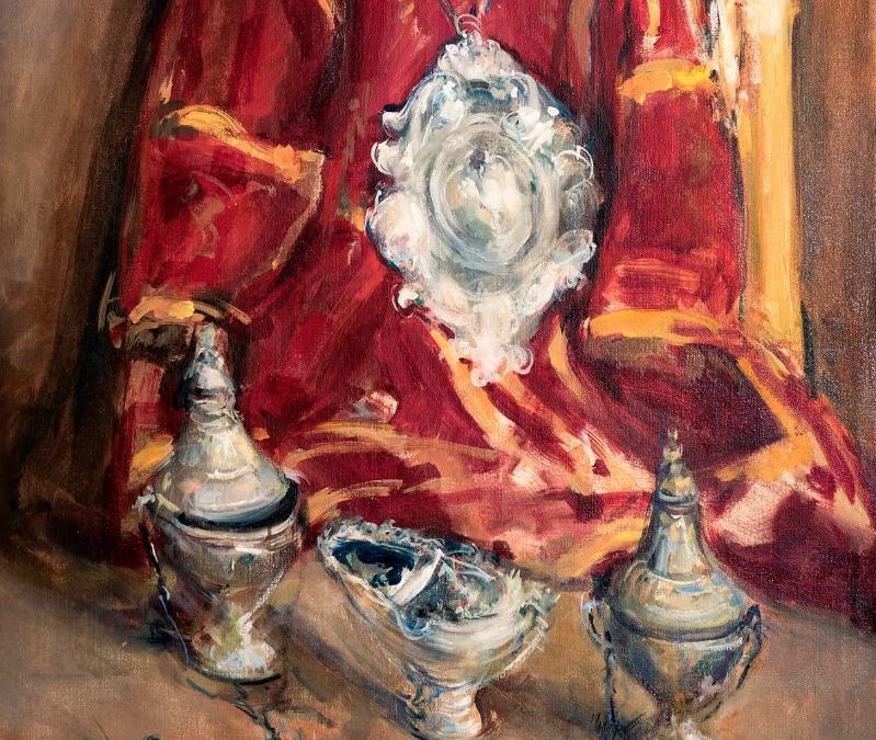 Los enseres del cuerpo de acólitos tras la recogida de una cofradía