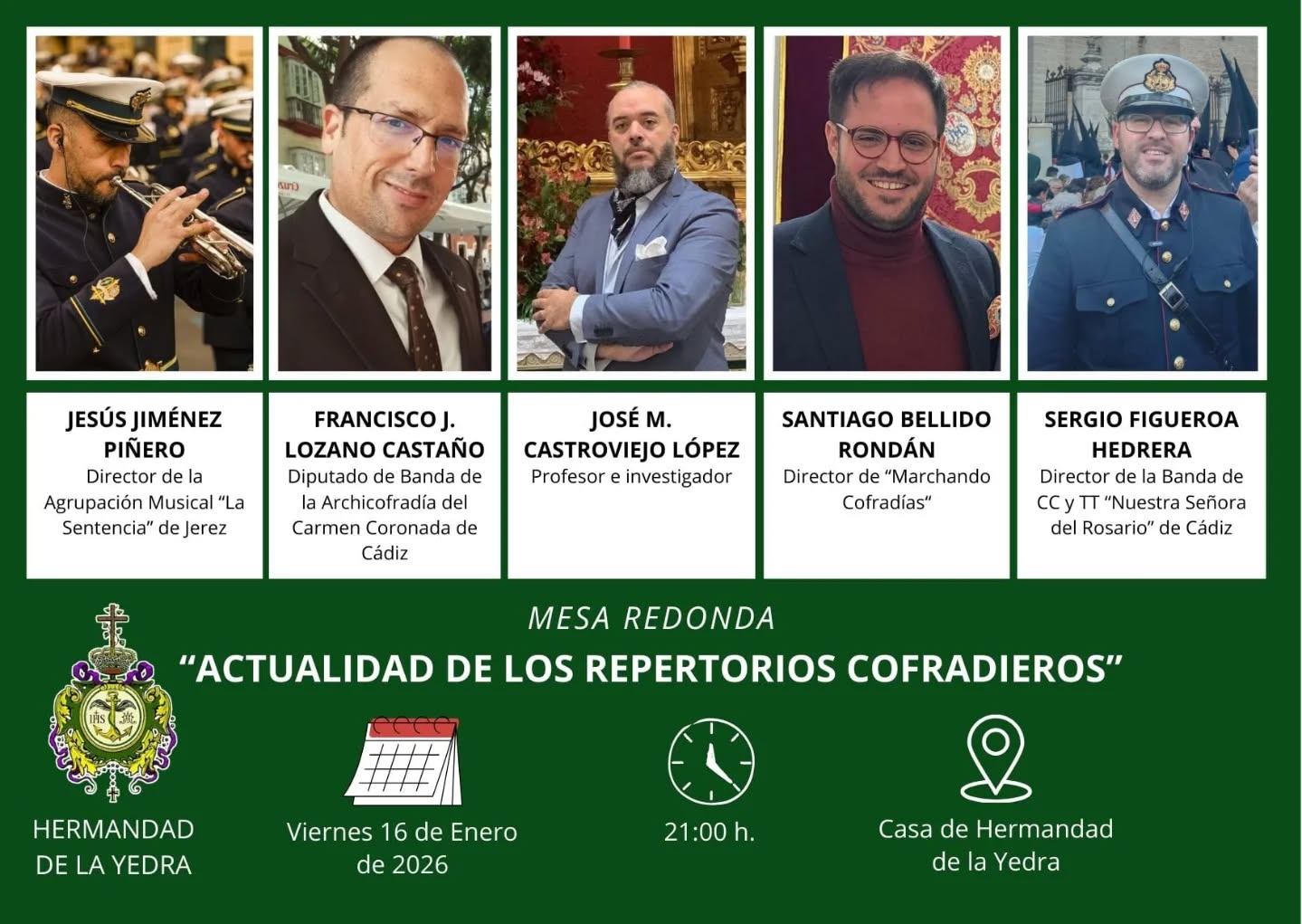 Los sones de la Semana Santa, a debate en la Hermandad de la Yedra