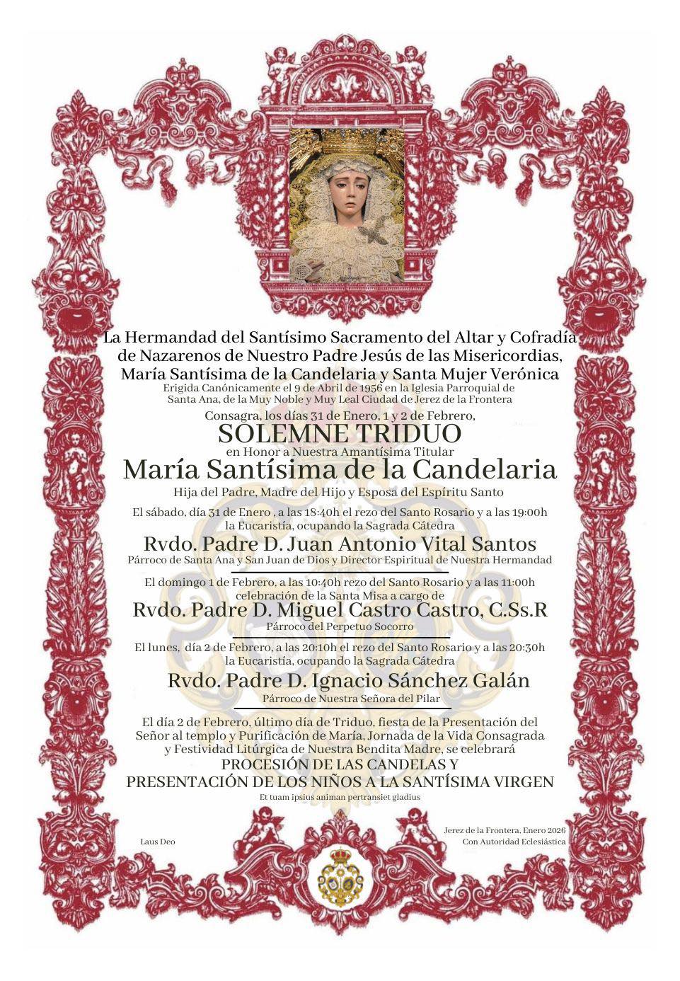 La Candelaria anuncia los cultos en honor a su titular mariana