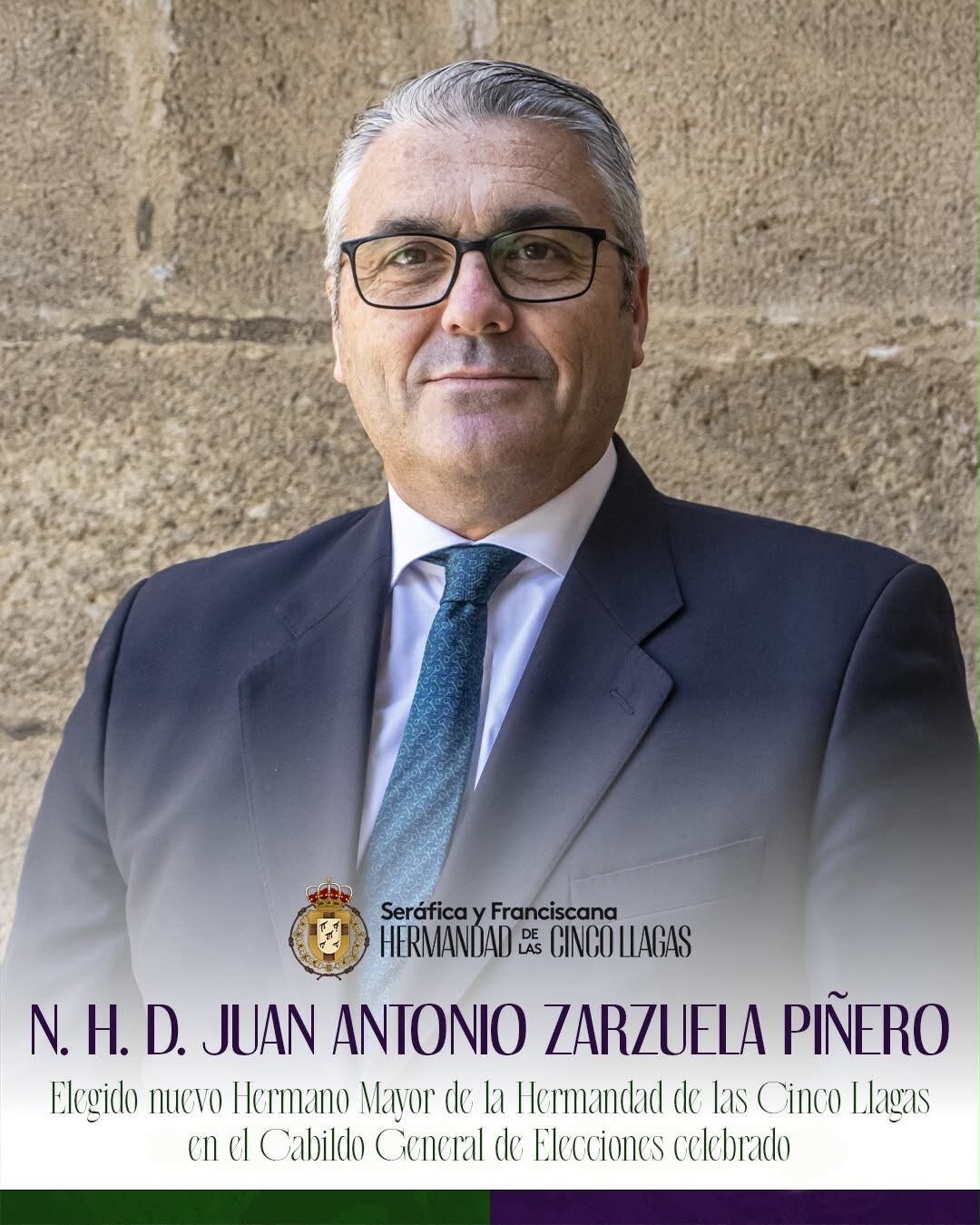 Juan Antonio Zarzuela Piñero, elegido Hermano Mayor de la Hermandad de las Cinco Llagas