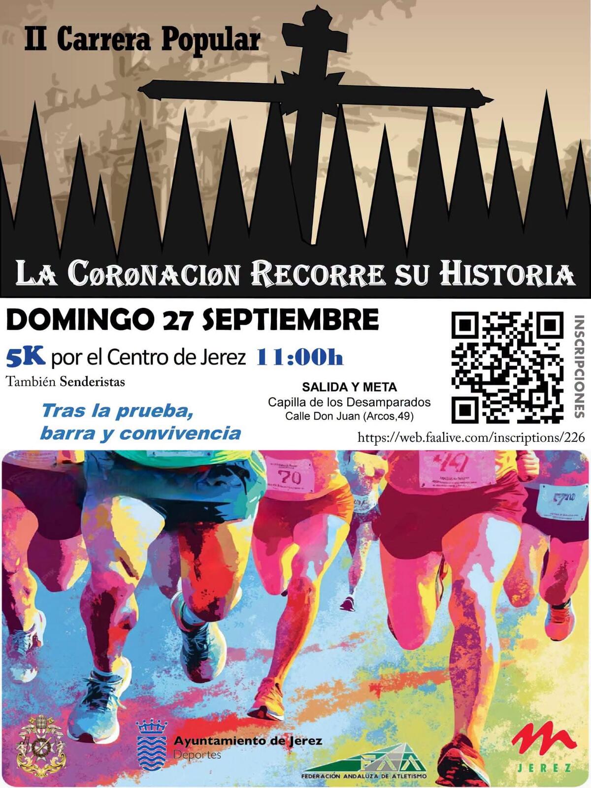 La Hermandad de la Coronación celebra el 27 de septiembre la II Carrera Popular por el centro de Jerez